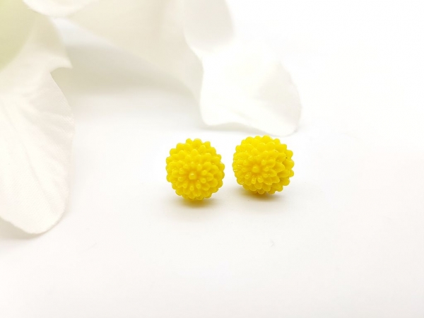 Cabochon Blume gelb Ohrstecker Blüte